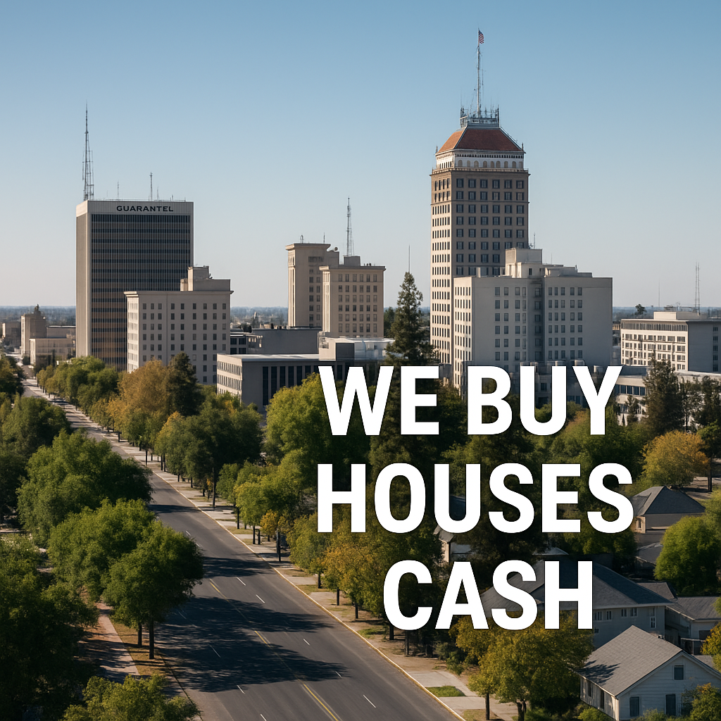We buy houses for cash in Fresno CA - Downtown Fresno skyline